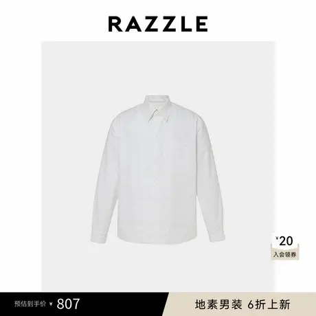 RAZZLE 地素奥莱男装棉服外套春季白色绗棉衬衫图片