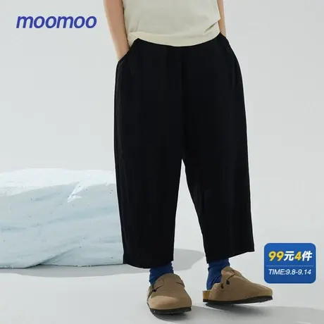 美特斯邦威童装夏季休闲短裤女童花边腰运动八分针织裤商品大图