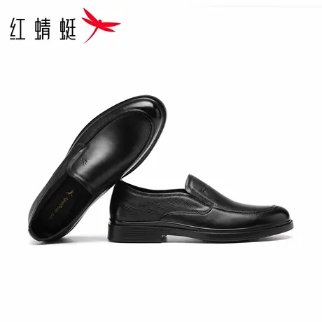 红蜻蜓男鞋新款鞋子男士一脚蹬休闲皮鞋男款真皮牛皮商务正装单鞋商品大图