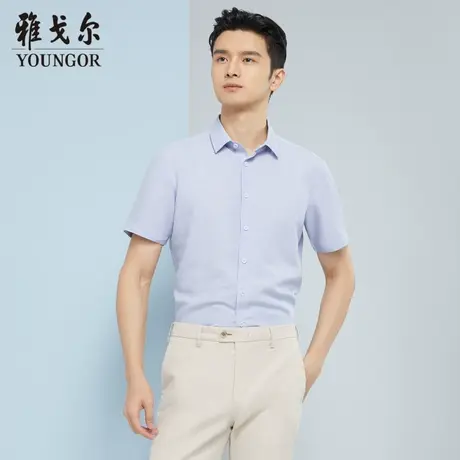 雅戈尔奥莱 商场同款男士短袖衬衫新款官方正品商务休闲短袖衬衫商品大图