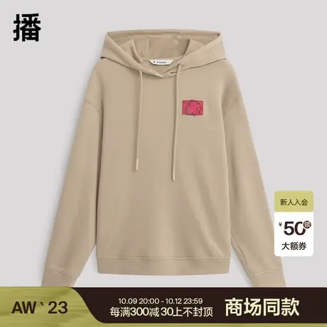 播连帽卫衣女商场同款秋冬小个子休闲宽松刺绣套头上衣BDQ4VD1128图片