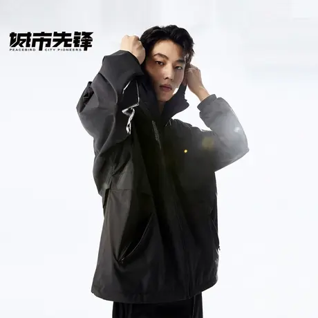 太平鸟男装 拉链胸袋设计夹克2023年秋季新款潮流户外茄克外套男Y商品大图