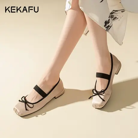 珂卡芙平底单鞋女2023新款秋季软底芭蕾舞鞋外穿玛丽珍温柔风鞋子商品大图