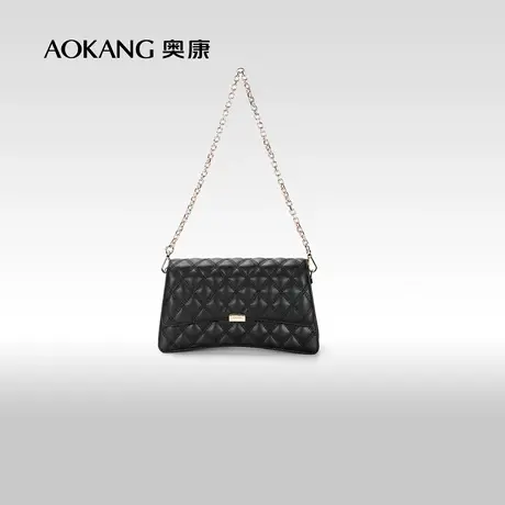 奥康女包新款休闲时尚真皮牛皮斜挎链条包百搭小香风链条单肩包图片