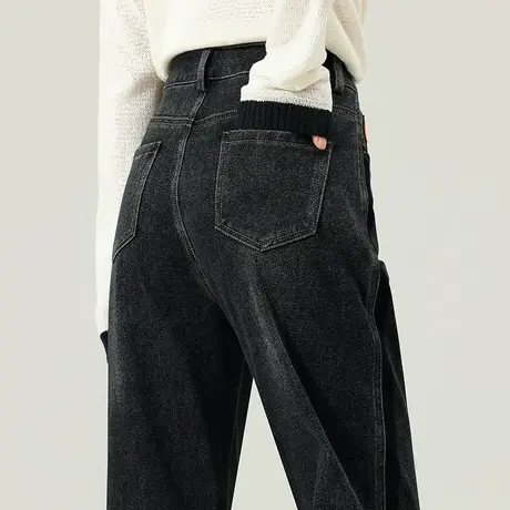 烟灰色牛仔裤女2023新款秋季女裤显瘦裤子小个子老爹裤九分哈伦裤商品大图