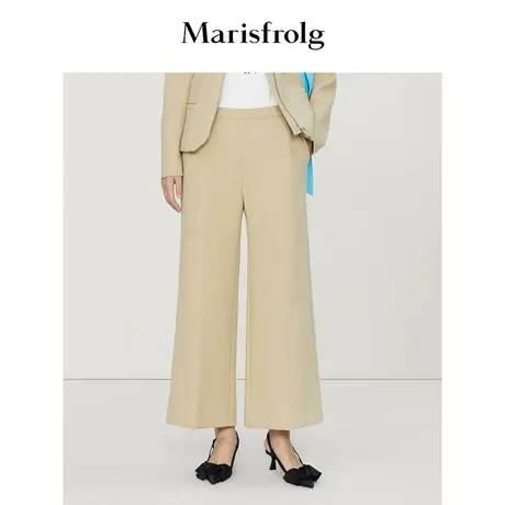 【无压力系列】玛丝菲尔时尚休闲进口混纺西装阔腿直筒长裤女图片