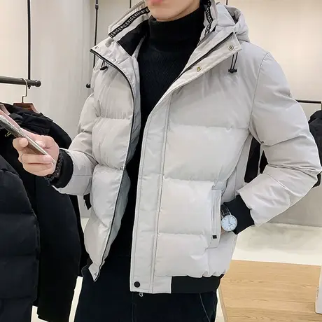 棉衣男羽绒棉服短款连帽潮牌潮流冬季外套加厚冬天棉袄2023年新款商品大图