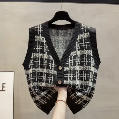 v领针织开衫马甲背心女2025春秋新款宽松外穿马夹叠穿毛衣坎肩潮商品大图