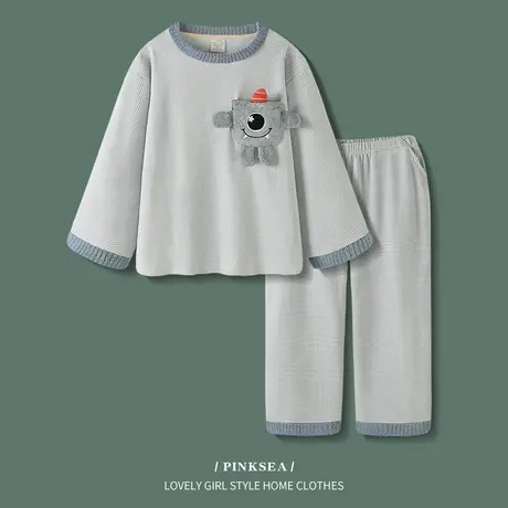 Pinksea睡衣女春秋款暖绒长袖套装可爱新款加厚保暖冬季家居服套商品大图