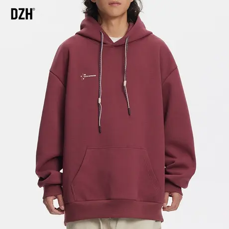 男生本命年红色卫衣男春秋重磅潮牌2024年春季新款纯色打底衫外套商品大图