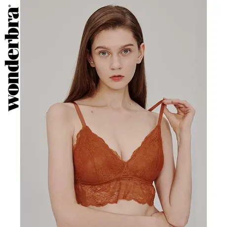 WONDERBRA【加长法式蕾丝三角杯】无钢圈性感聚拢透气胸罩美背商品大图