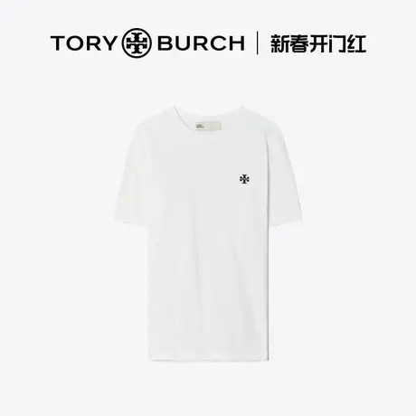 【12期免息】TORY BURCH汤丽柏琦 双T LOGO棉质圆领短袖T恤151125商品大图