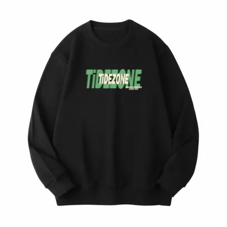 Ohlyah字母TIDEZONE印花卫衣男2023秋新款纯棉美式复古大码宽松商品大图