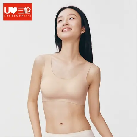 三枪少女文胸无痕莫代尔女发育期无钢圈胸罩运动学生内衣背心式商品大图