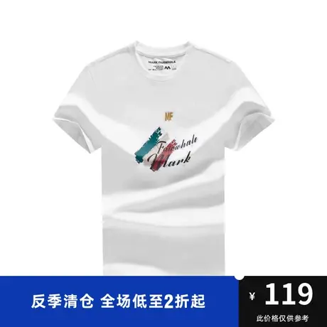 马克华菲涂鸦感设计字母印花短袖T恤男时尚青春潮休闲商品大图