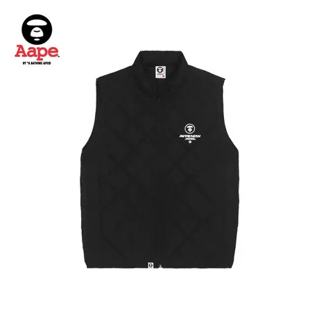 Aape旗舰店男装秋冬字母印花猿颜小标保暖厚背心羽绒马甲7471XXH图片