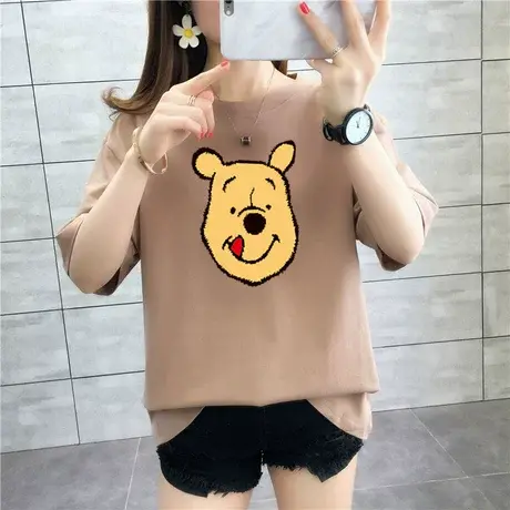 白色短袖t恤女夏学生宽松休闲百搭潮2023新款ins超火纯棉打底上衣图片