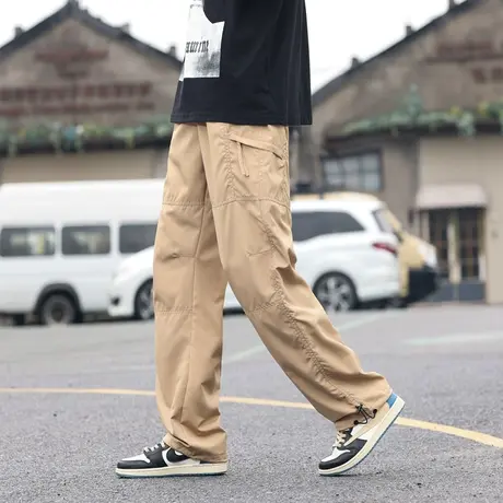 美式工装裤男夏季薄款潮牌高街速干冲锋裤子直筒宽松痞帅休闲长裤商品大图