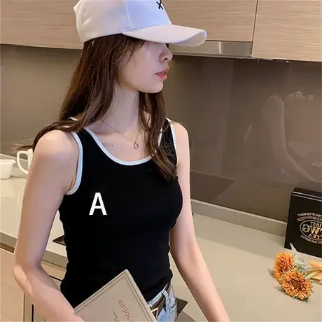 ins超火吊带小背心女夏季韩版高腰显瘦紧身内搭外穿无袖T恤上衣服图片