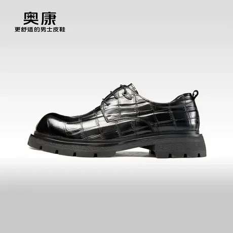 奥康男鞋春秋季新款商务正装德比鞋男低跟厚底耐磨时尚宴会皮鞋图片