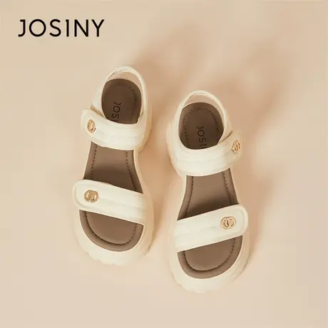 Josiny/卓诗尼厚底凉鞋女2024春季新款配裙子软底百搭松糕鞋凉拖图片