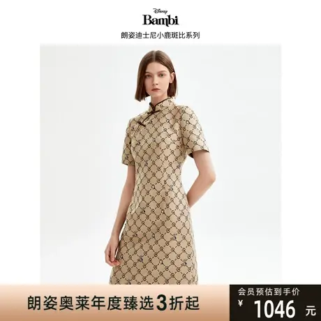 【迪士尼小鹿斑比系列】朗姿气质2023年新中式旗袍连衣裙夏季新款商品大图