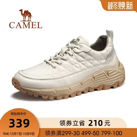 骆驼男鞋秋季新款时尚复古潮流百搭男士老爹鞋牛皮休闲运动鞋商品大图