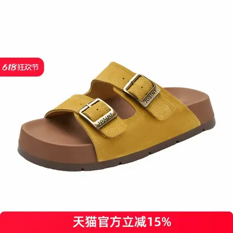卓诗尼2025年夏季新款厚底凉鞋时尚舒适休闲鞋潮流百搭一字拖图片