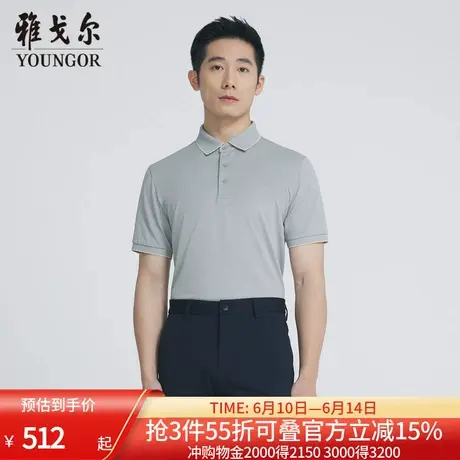 【商场同款】雅戈尔男士短袖T恤夏季新款官方商务休闲短袖T恤衫男商品大图