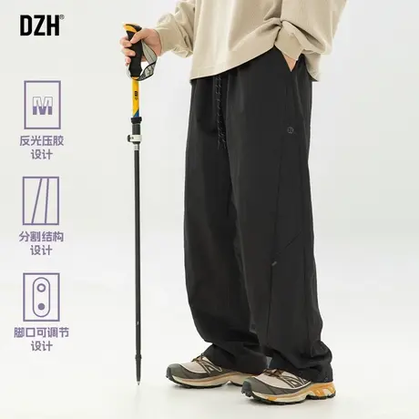 男士冲锋裤子男夏季薄款直筒宽松2025年新款伞兵工装裤休闲运动裤商品大图