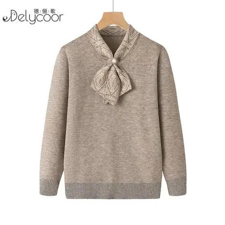 秋冬装中老年女装奶奶套头加绒毛衣妈妈装保暖上衣太太针织衫衣服商品大图