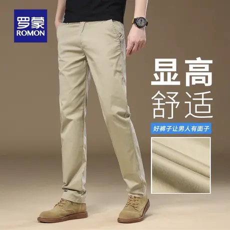 罗蒙男秋季复古休闲裤新款宽松直筒弹力耐磨夏季舒适工装裤子N1Z商品大图