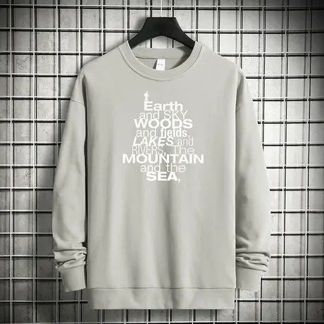 380g重磅纯棉卫衣男秋冬款保暖长袖t恤加绒摇粒绒圆领无帽上衣服商品大图