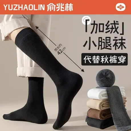 厚袜子男士小腿袜2024秋冬季加绒加厚毛圈保暖男生长筒袜冬天长袜商品大图