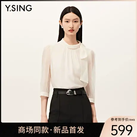 【商场同款】Y.SING衣香丽影2025秋飘带衬衫上衣150711112商品大图