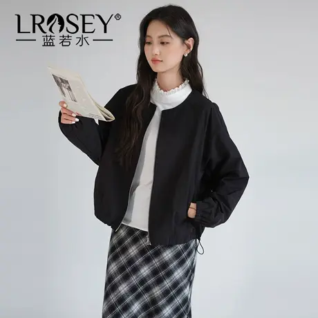 蓝若水大码女装美式复古棒球服2025秋装新款休闲小个子拉链外套YL商品大图