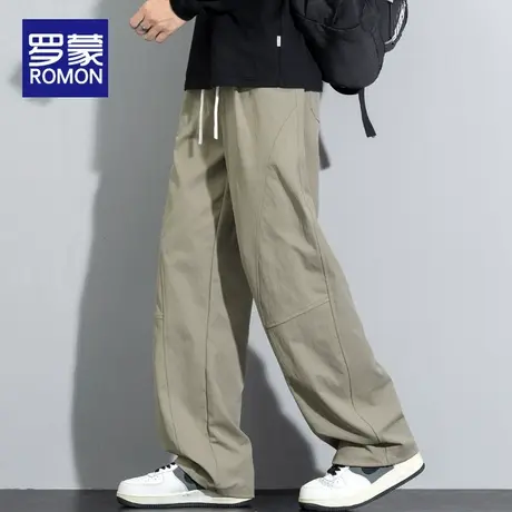 罗蒙美式褶皱冲锋裤男2025新款秋季宽松直筒休闲裤伞兵工装裤男款商品大图
