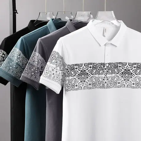 潮流青年POLO衫男短袖T恤纯棉宽松翻领大码体恤半袖打底衫上衣帅商品大图