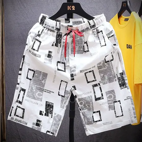 短裤七分裤男士2025夏季五分裤个性宽松花裤沙滩裤中裤7分5分潮流商品大图