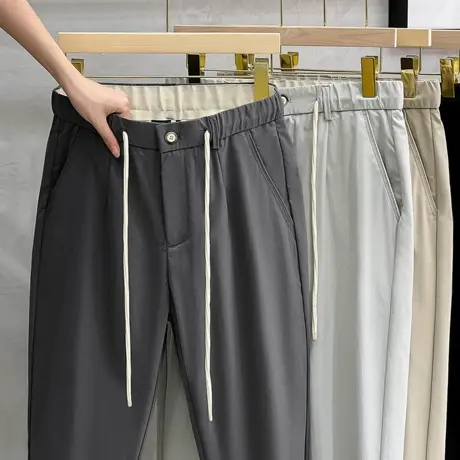 九分休闲裤男夏季薄款宽松韩版潮流纯棉长裤子直筒西裤男士商务商品大图