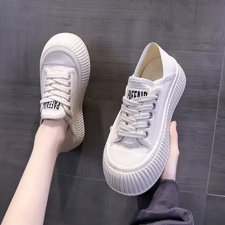 爆款小白帆布鞋女鞋子ins潮休闲板鞋2023秋季新款小众百搭运动鞋商品大图