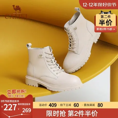Camel/骆驼骆驼女鞋2022冬季新款百搭显瘦马丁靴舒适时尚靴子女图片