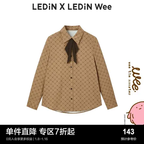 【Wee联名系列】乐町印花衬衫2022冬季新款宽松衬衣C1CAC4301商品大图