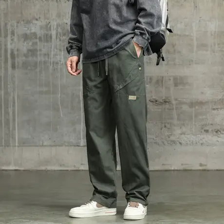 休闲裤束脚工装裤百搭宽松束脚裤潮流直筒透气裤子男款秋季休闲男商品大图