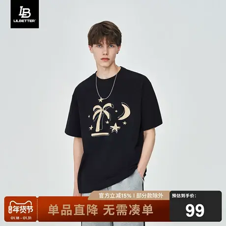 Lilbetter短袖t恤男2024新款夏季薄款男士圆领宽松体恤上衣打底衫商品大图