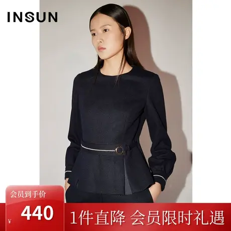 恩裳COVER冬季2022经典定制珠链点缀潮流百搭通勤羊毛卫衣女图片