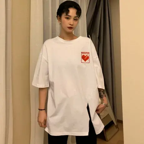 欧货2020早春短袖t恤女宽松韩版ins洋气原宿bf慵懒风百搭上衣服潮图片