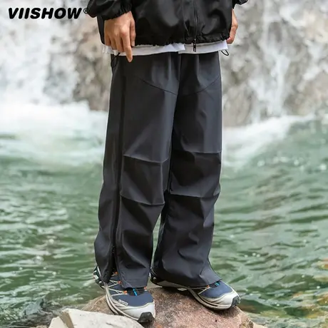 VIISHOW山系户外机能冲锋裤男日系工装裤秋季运动防水伞兵裤子商品大图