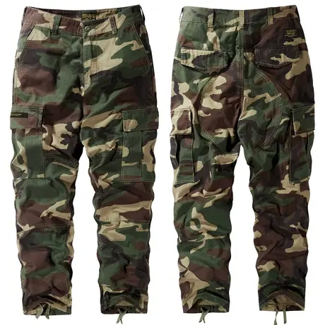 VIP多口袋迷彩裤男美式复古直筒宽松工装裤潮牌百搭透气休闲长裤商品大图