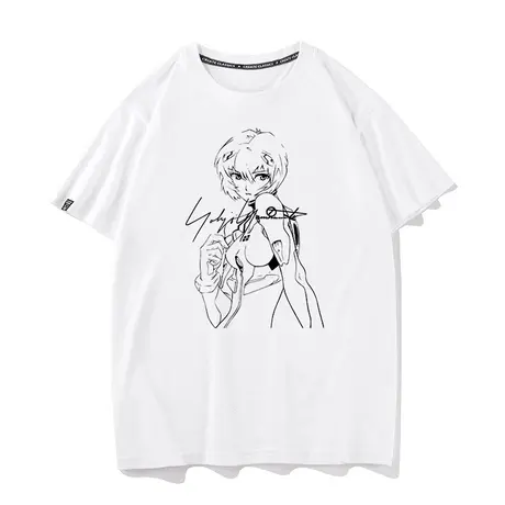 秀洛EVA联名半袖福音战士明日香绫波丽衣服卡通动漫宽松短袖T恤男商品大图